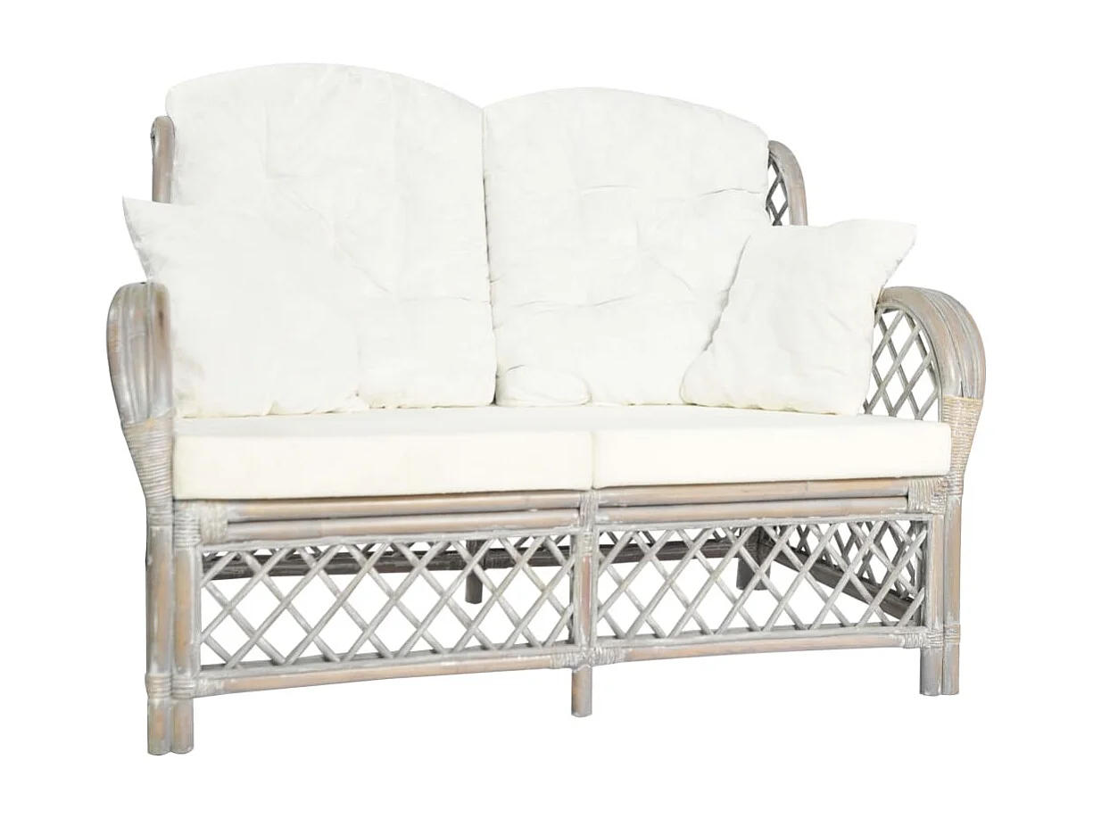 Tweezitsbank rattan grijs