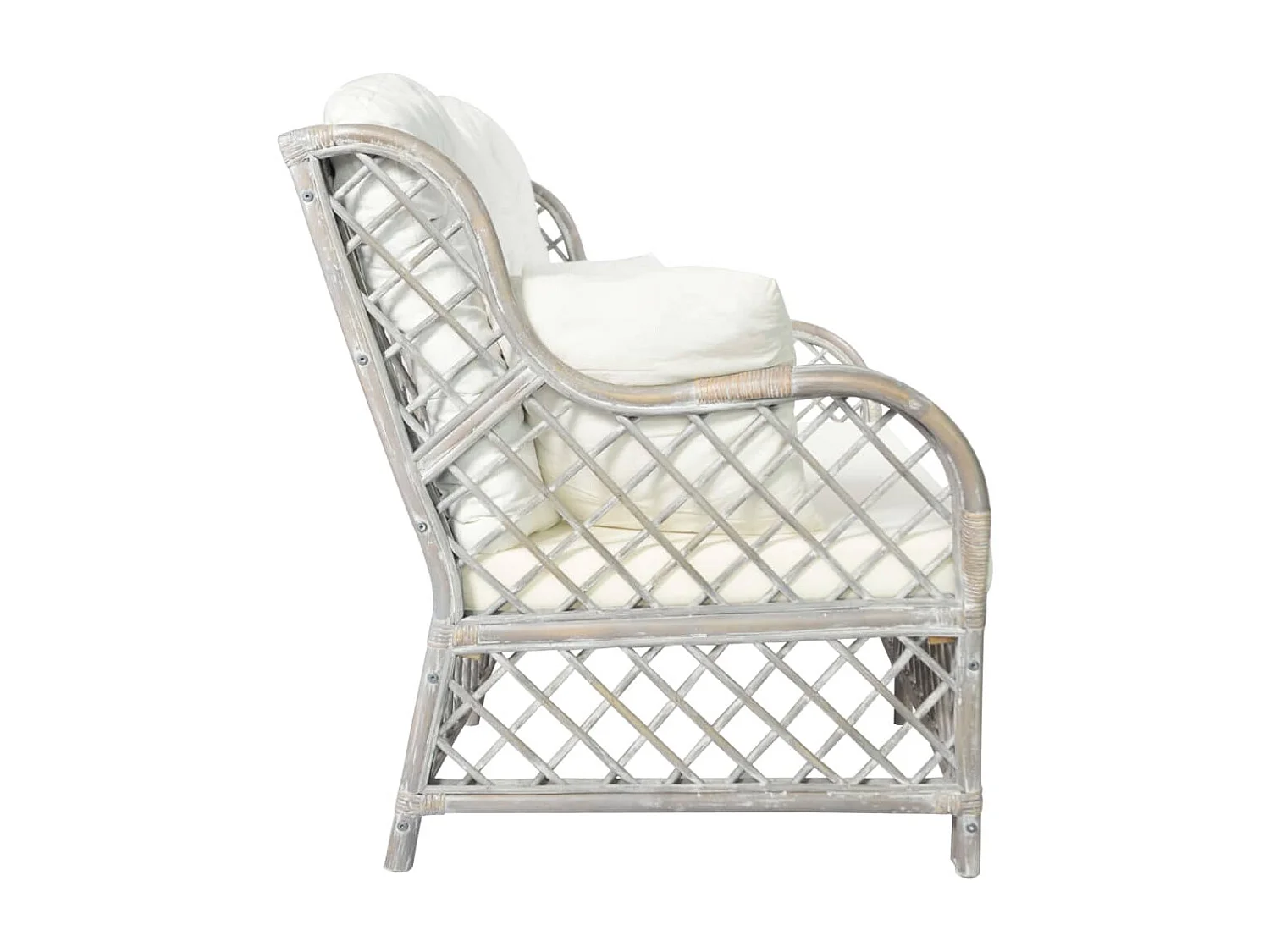 Tweezitsbank rattan grijs