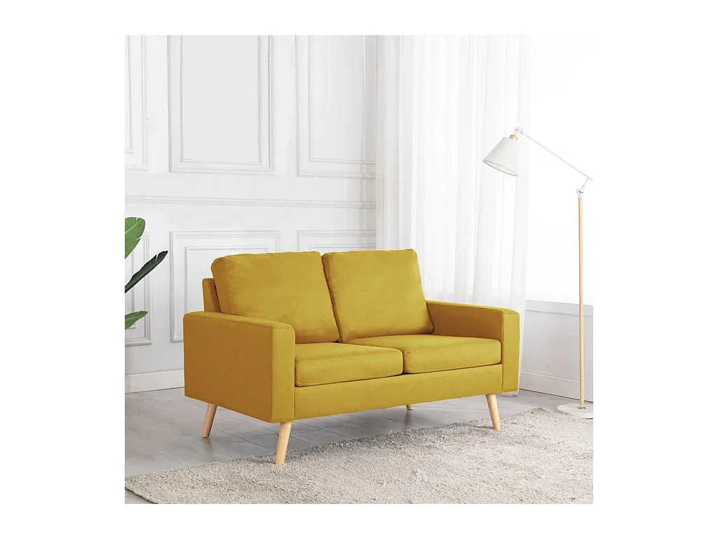 Canapé à 2 places Jaune Tissu