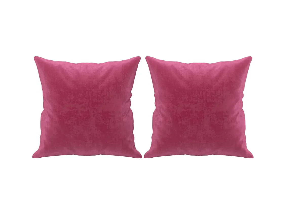 Canapé 2 places avec oreillers bordeaux 140 cm velours