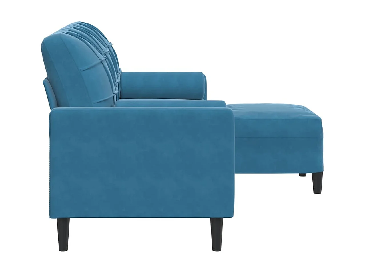 Canapé à 3 places avec repose-pieds Bleu 180 cm Velours