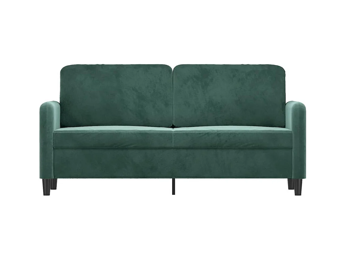 Canapé à 2 places Vert foncé 140 cm Velours