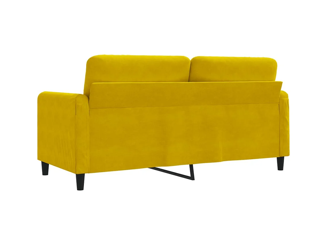 Canapé à 2 places Jaune 140 cm Velours