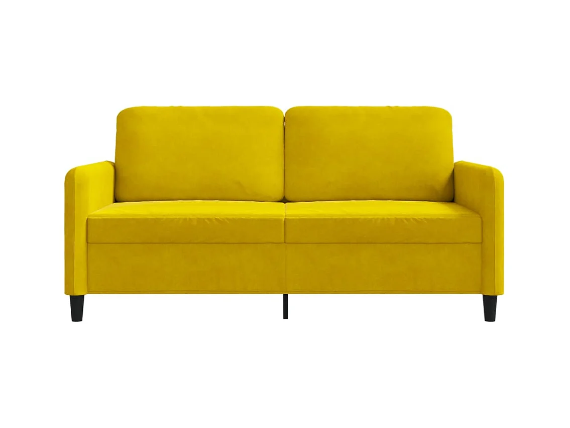 Canapé à 2 places Jaune 140 cm Velours