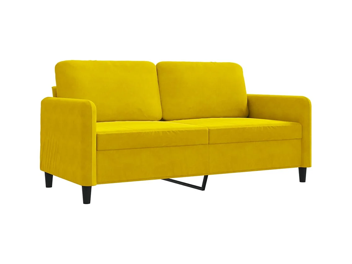 Canapé à 2 places Jaune 140 cm Velours
