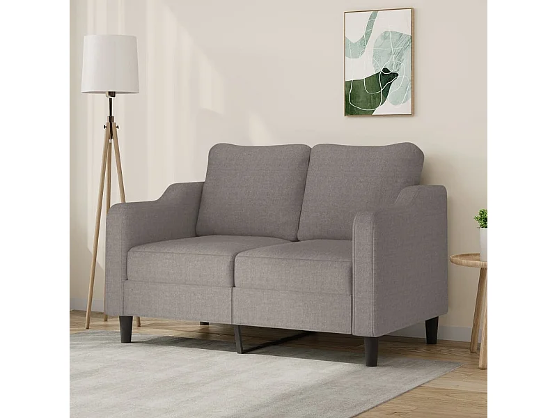 Sofá de 2 lugares tecido 140 cm cinzento-acastanhado