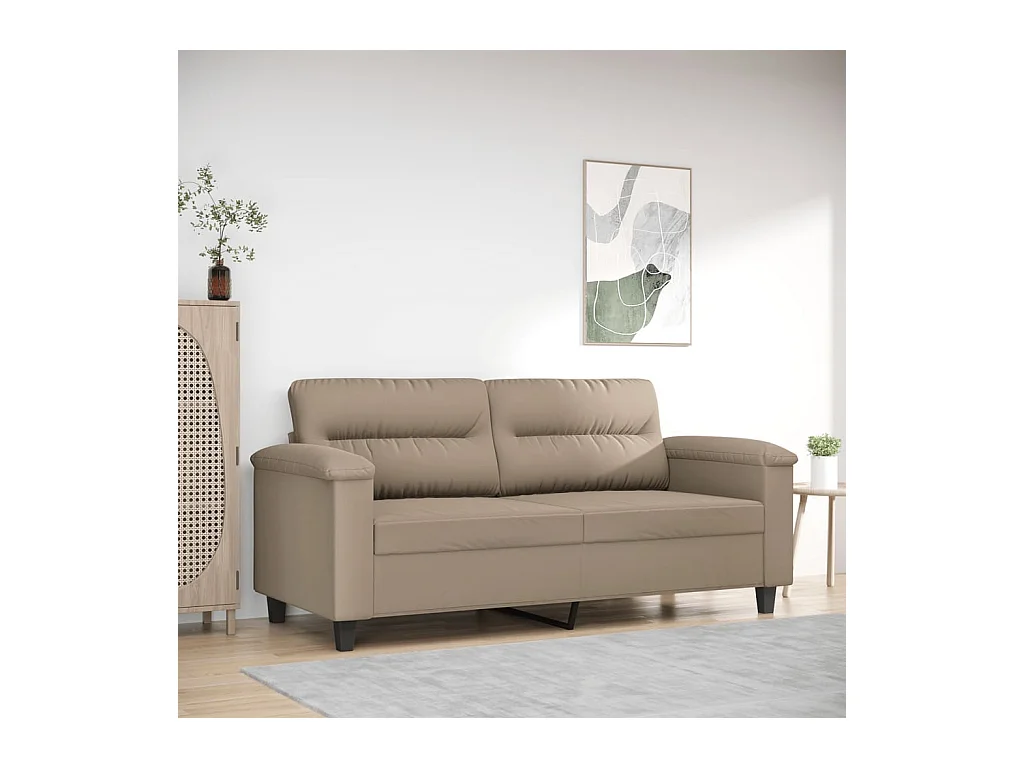 Canapé à 2 places Taupe 140 cm Tissu microfibre