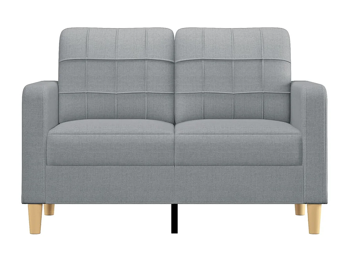 Canapé à 2 places Gris clair 120 cm Tissu