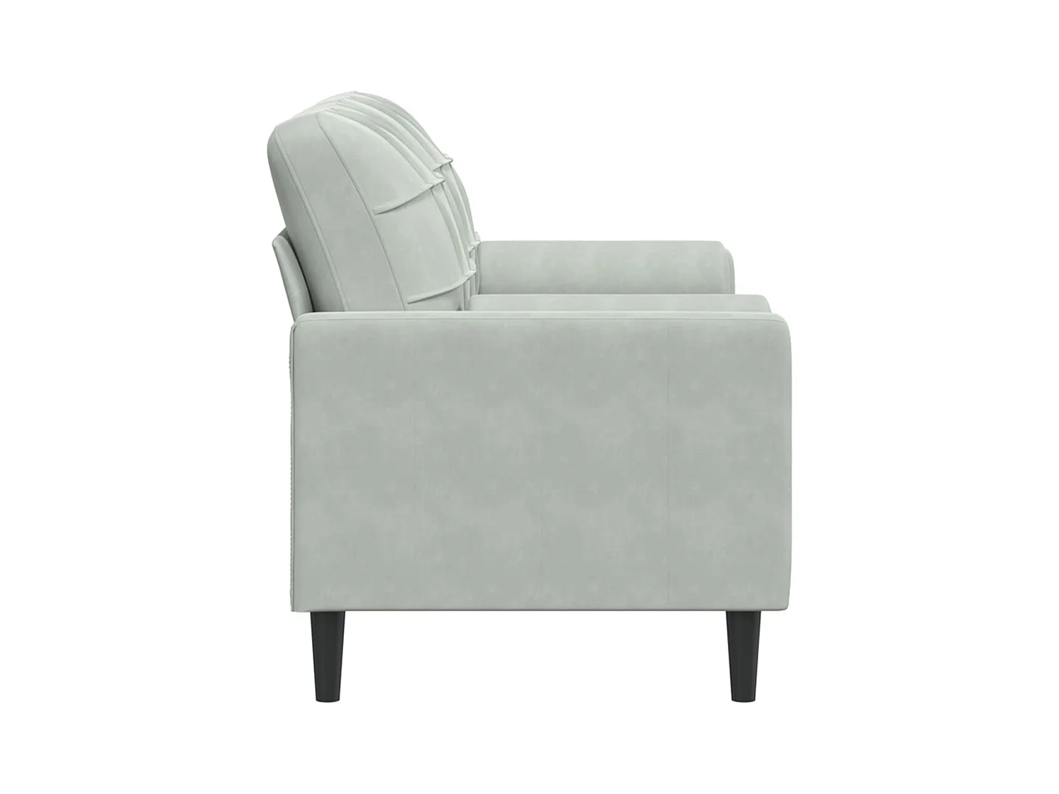 Canapé 2 places avec oreillers gris clair 140 cm velours