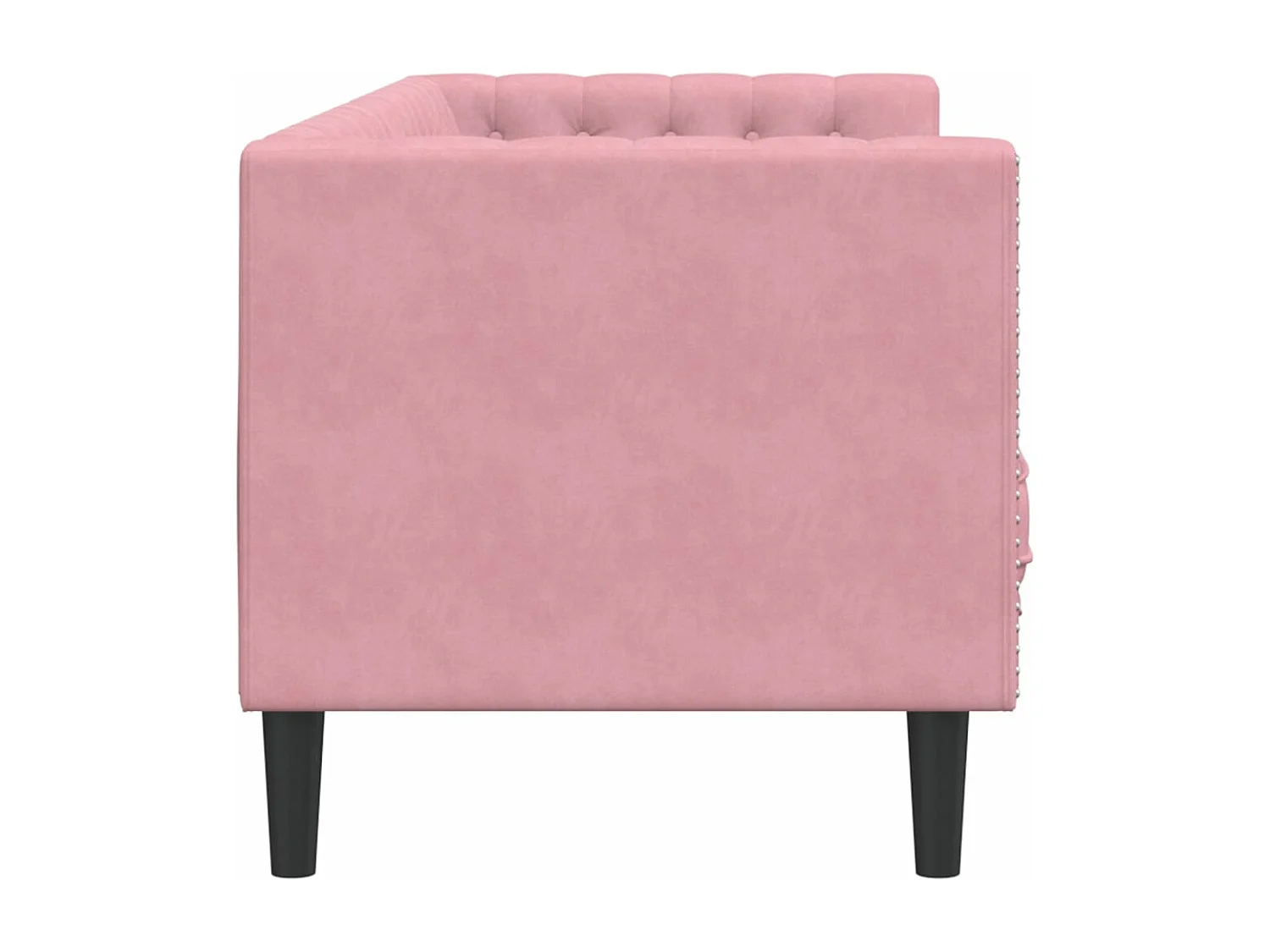 Sofá Chesterfield 3 plazas con cojines terciopelo rosa