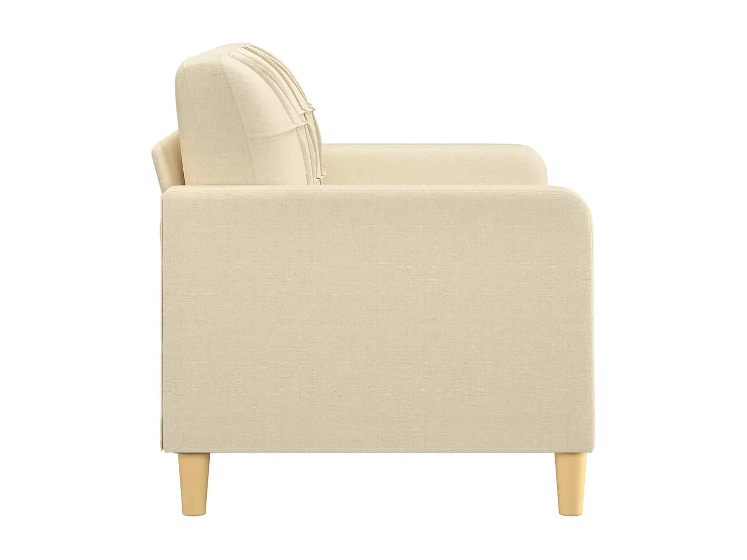 Canapé à 2 places Crème 120 cm Tissu