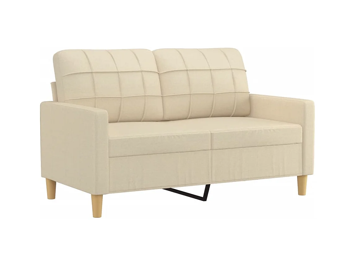 Canapé à 2 places Crème 120 cm Tissu