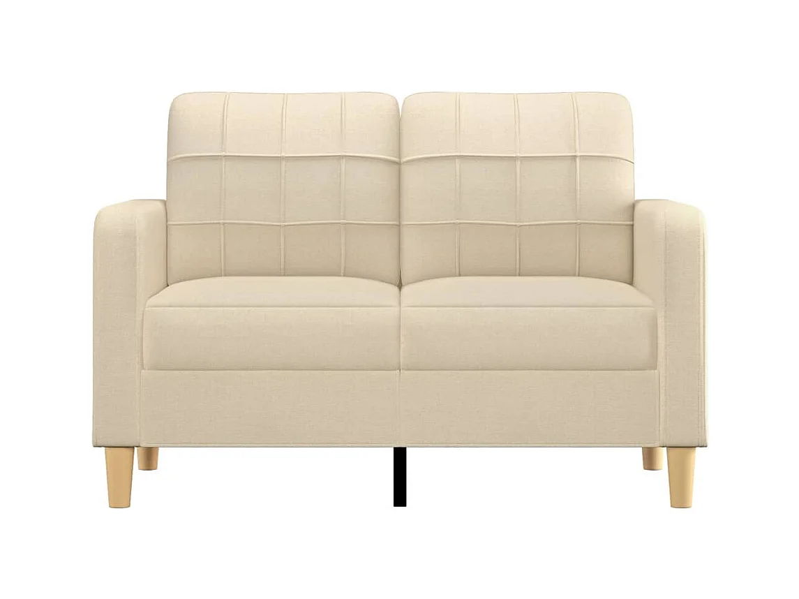 Canapé à 2 places Crème 120 cm Tissu