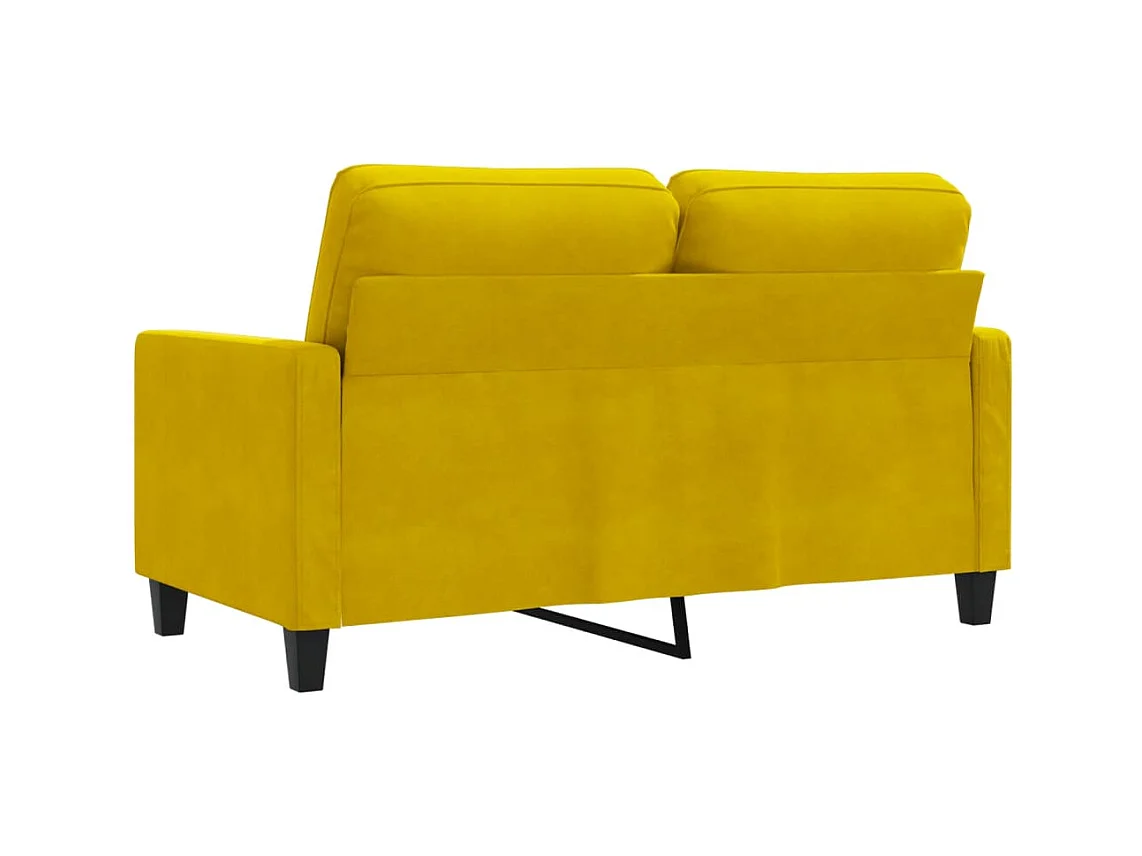 Canapé à 2 places Jaune 120 cm Velours