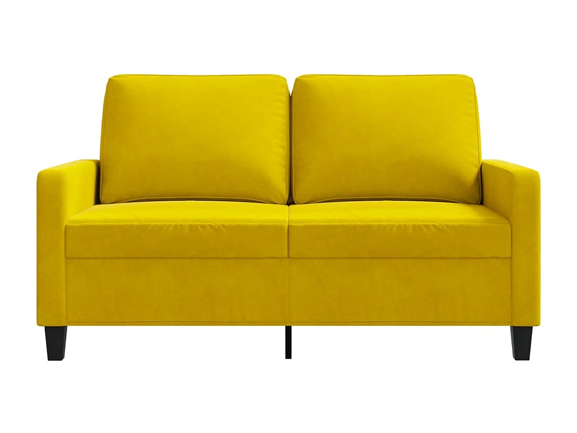 Canapé à 2 places Jaune 120 cm Velours