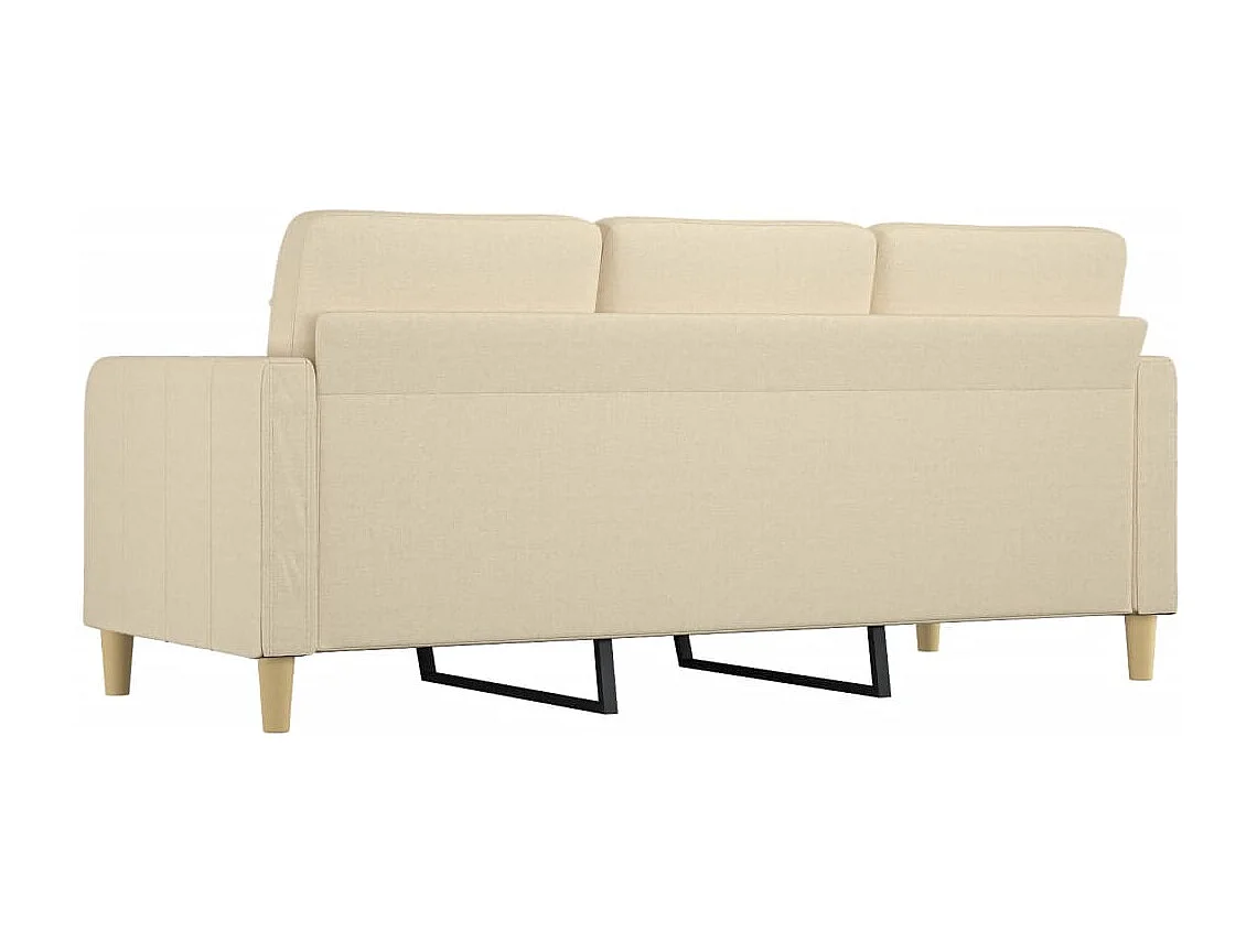 Driezitsbank 180 cm stof crèmekleurig