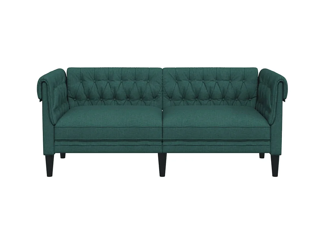Canapé Chesterfield 2 places vert foncé tissu