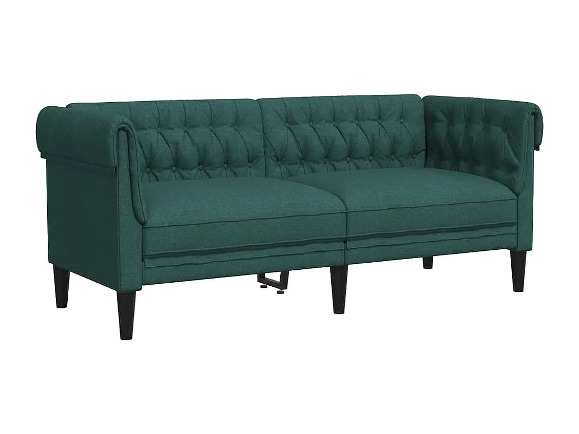 Canapé Chesterfield 2 places vert foncé tissu