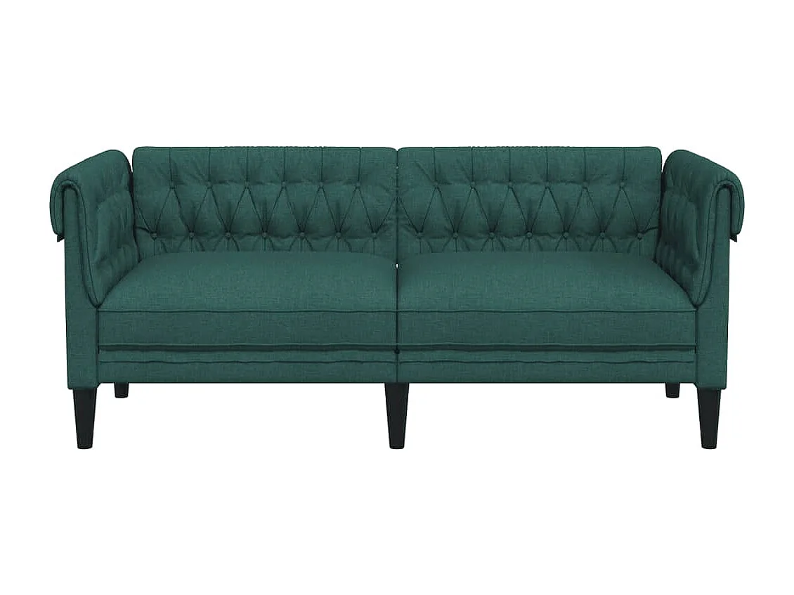 Canapé Chesterfield 2 places vert foncé tissu