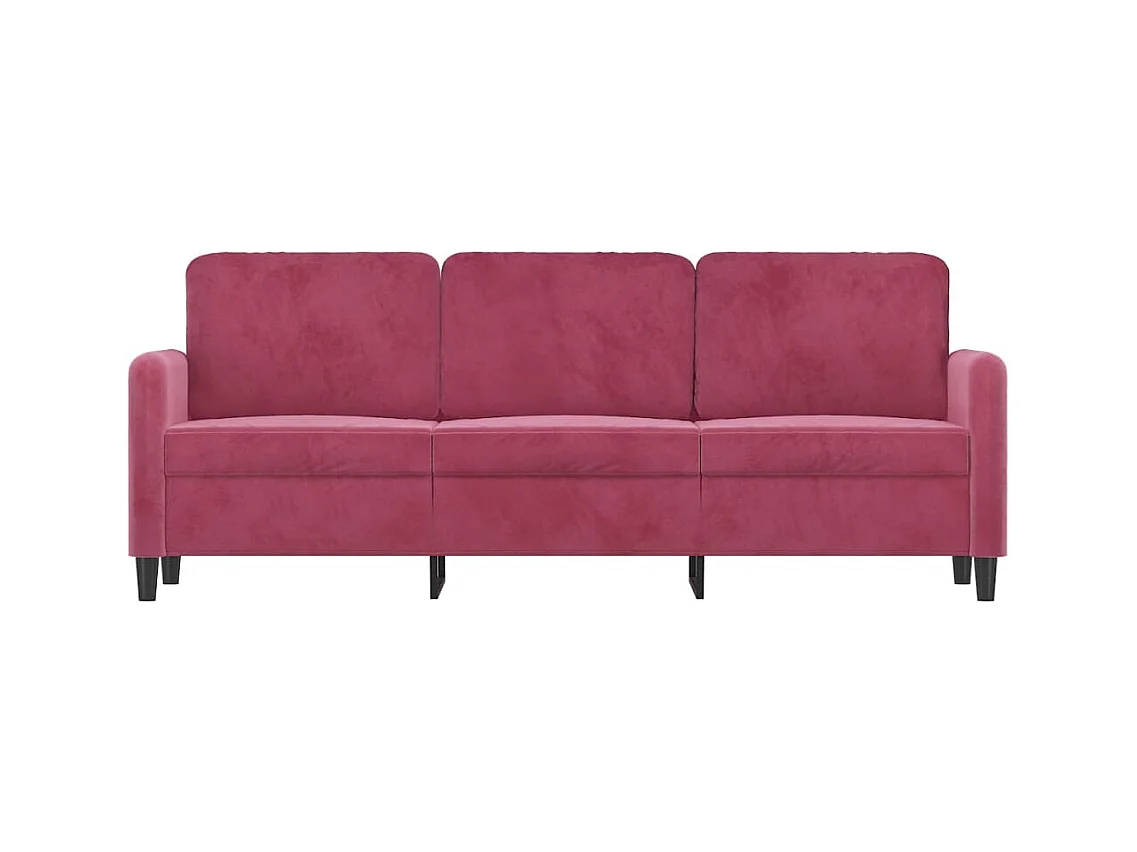 Canapé à 3 places Rouge bordeaux 180 cm Velours
