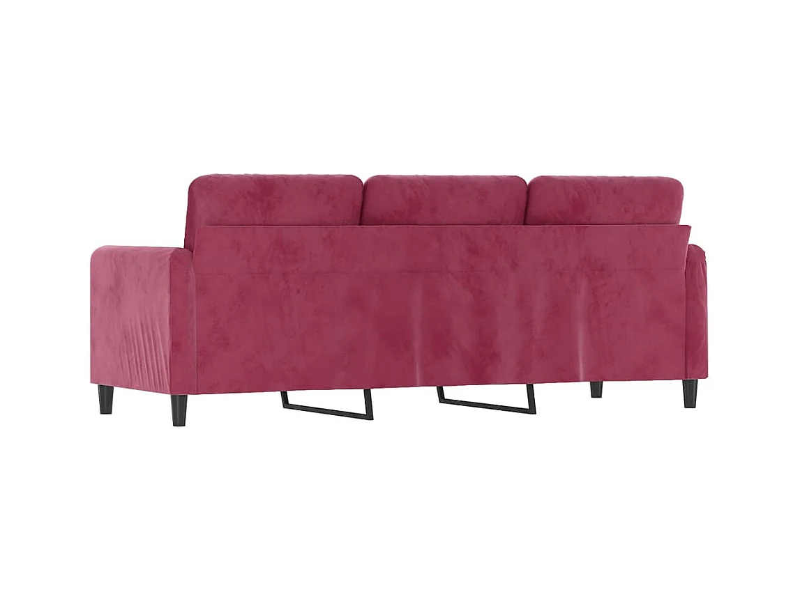 Canapé à 3 places Rouge bordeaux 180 cm Velours