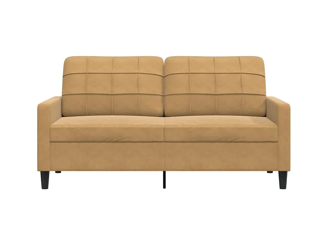 Canapé à 2 places Marron 140 cm Velours