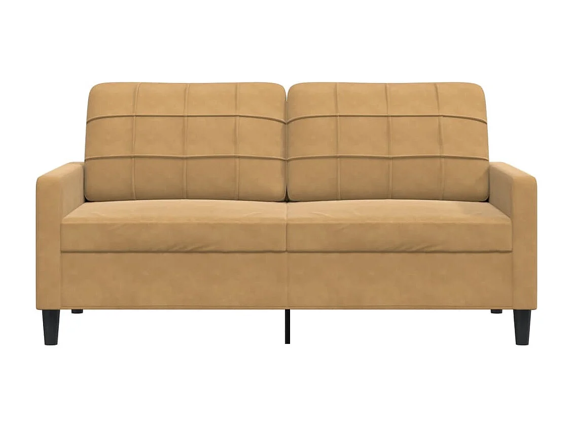 Canapé à 2 places Marron 140 cm Velours