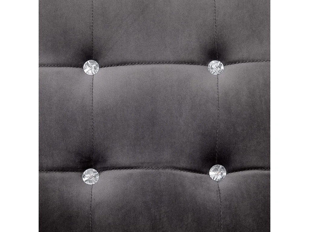 Canapé 2 places avec accoudoirs Gris foncé Chrome et velours