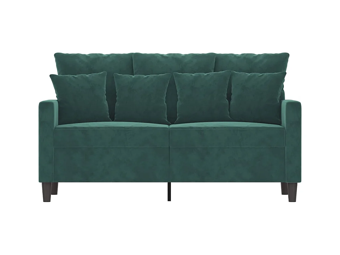 Canapé à 2 places Vert foncé 120 cm Velours