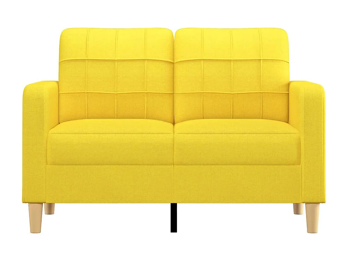 Canapé à 2 places Jaune clair 120 cm Tissu