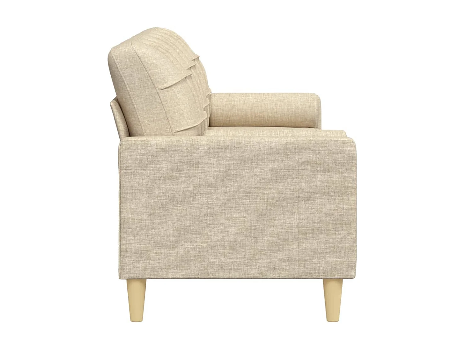 Canapé 3 places avec oreillers décoratifs crème 210 cm tissu