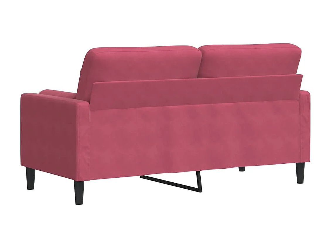 Sofá 2 lug. + almofadas decorativas 140cm veludo vermelho tinto