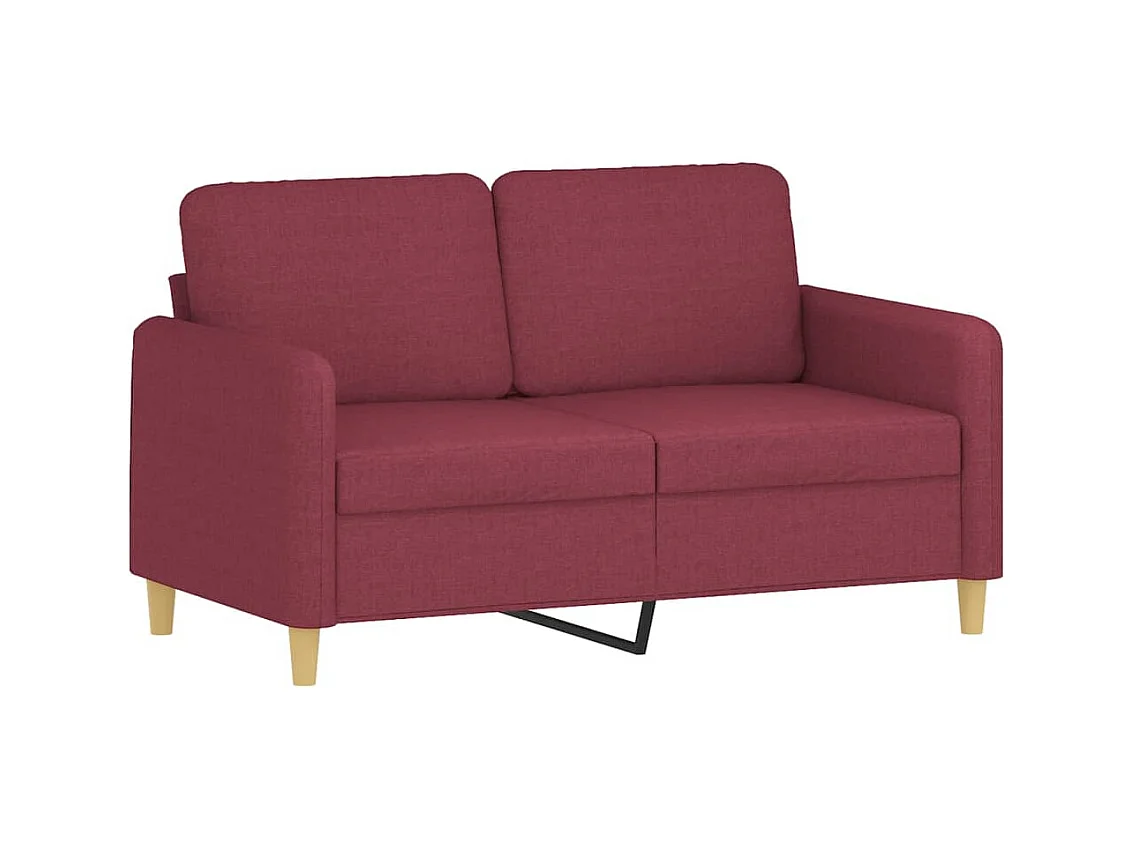 Canapé 2 places avec oreillers bordeaux 120 cm tissu