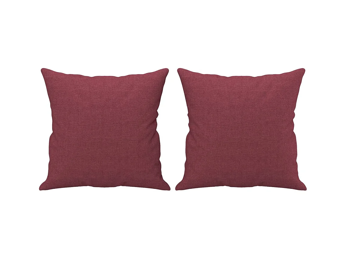 Canapé 2 places avec oreillers bordeaux 120 cm tissu