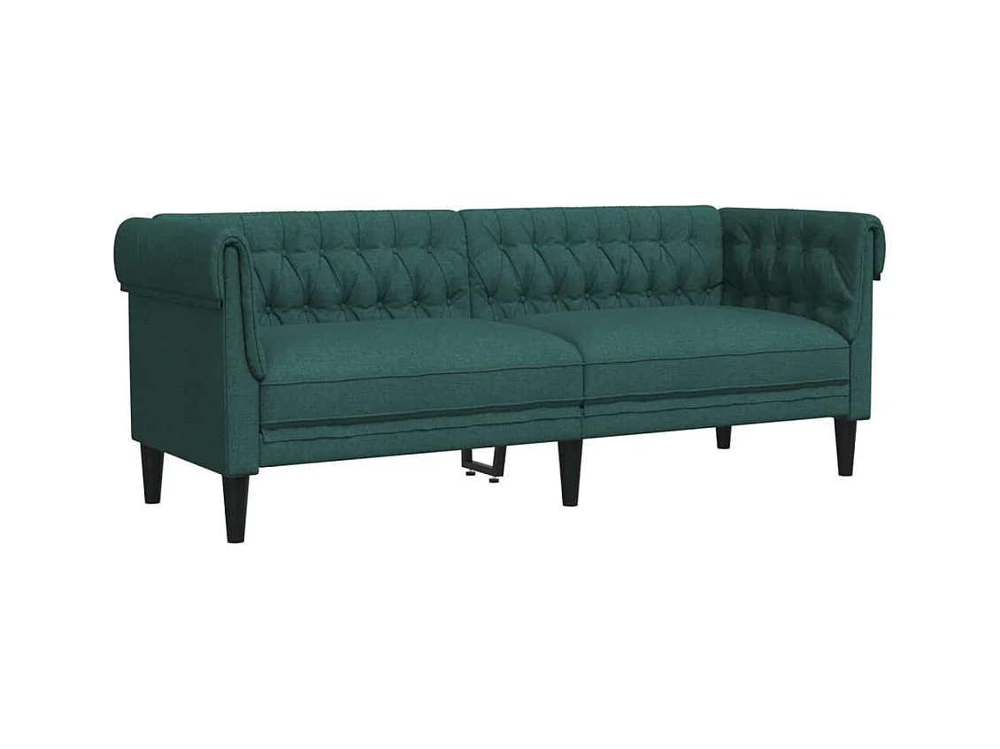 Canapé Chesterfield 3 places vert foncé tissu
