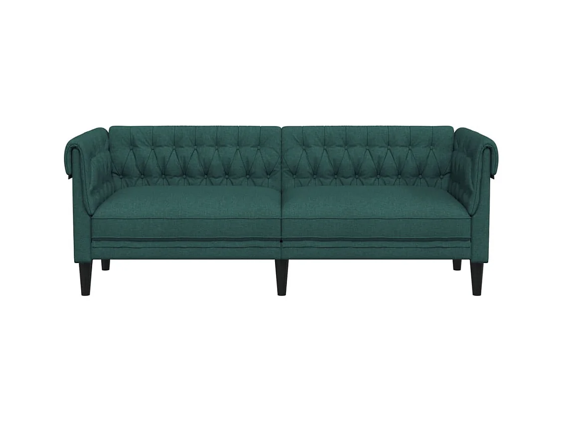 Canapé Chesterfield 3 places vert foncé tissu
