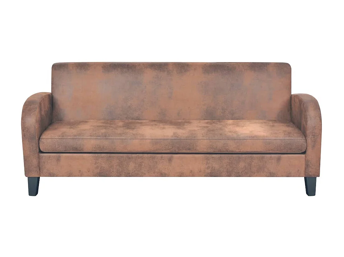 Canapé à 3 places Daim synthétique Marron