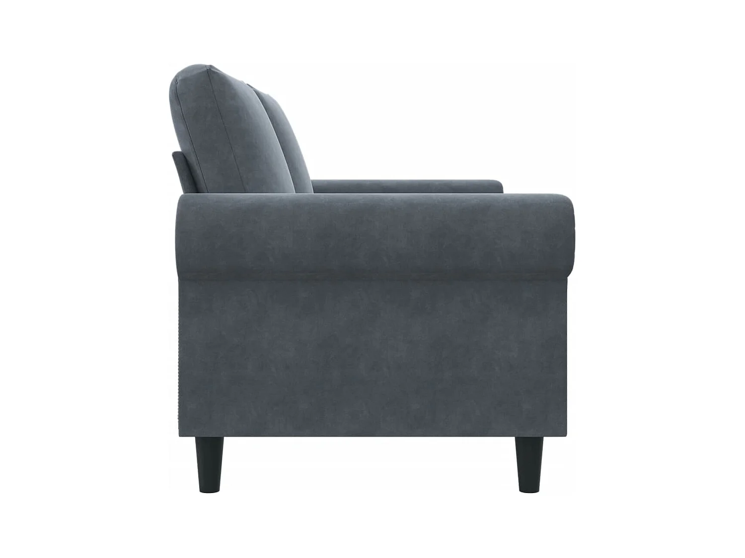 Canapé à 2 places Gris foncé 140 cm Velours