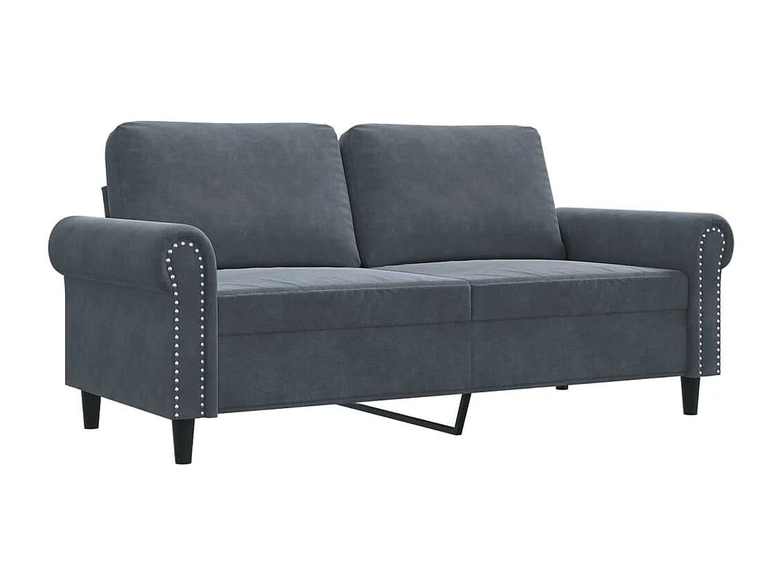 Canapé à 2 places Gris foncé 140 cm Velours