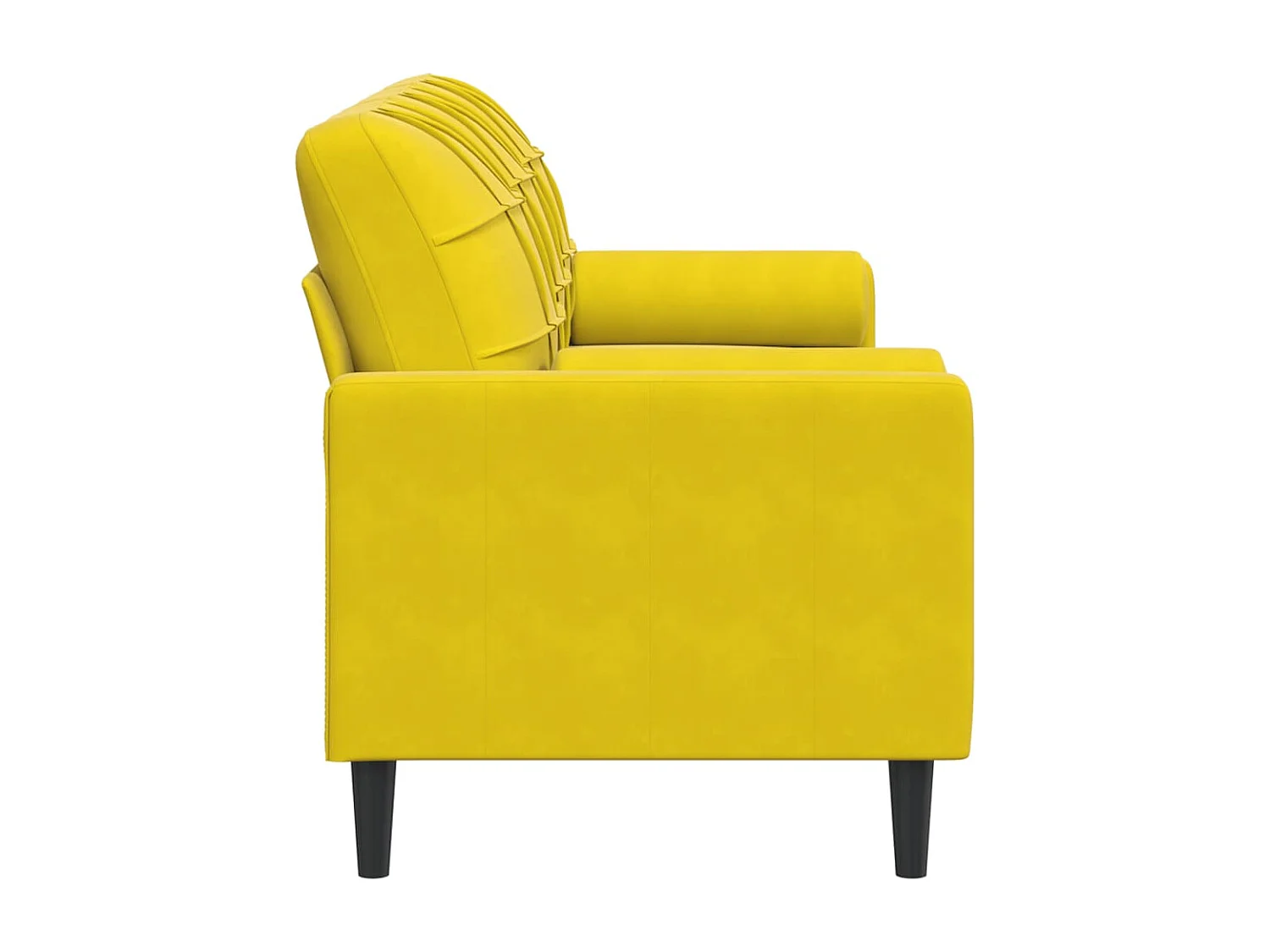 Sofá 3 lugares c/ almofadas decorativas 180 cm veludo amarelo