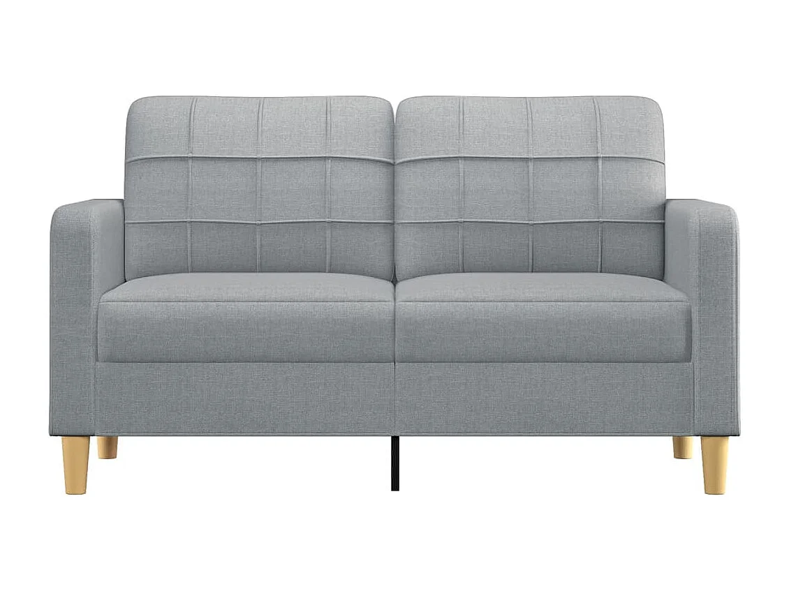 Canapé à 2 places Gris clair 140 cm Tissu