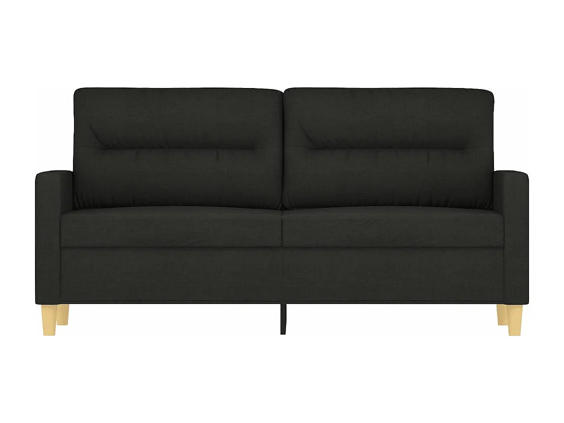 Canapé à 2 places Noir 140 cm Tissu