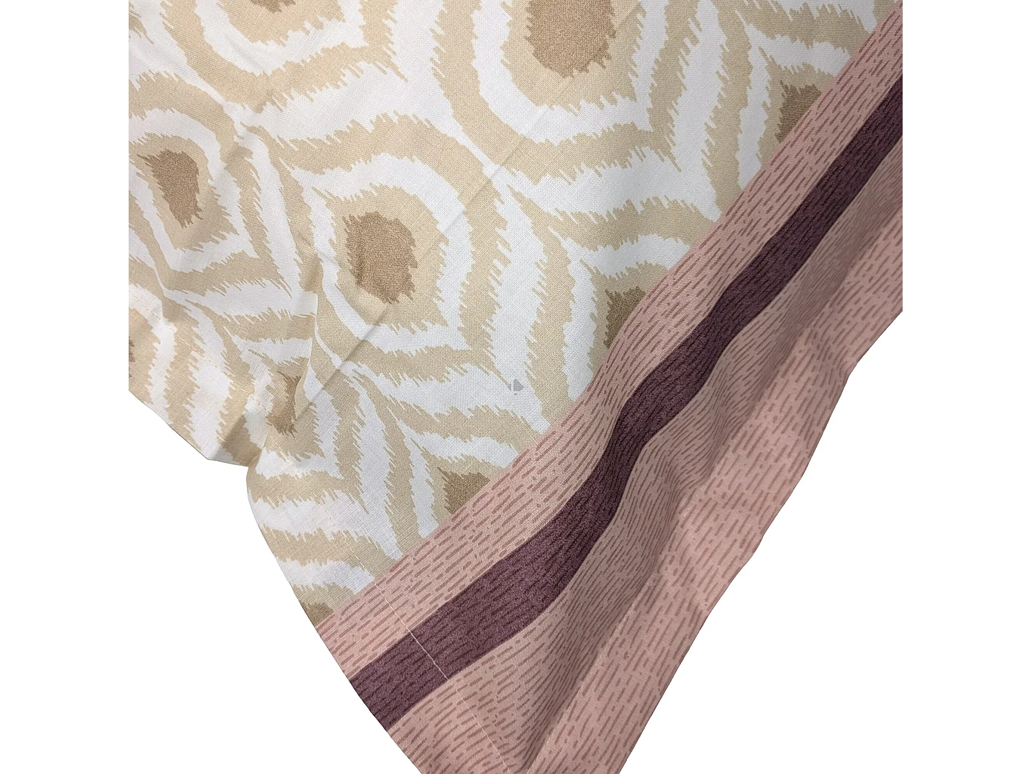 Taie d'oreiller 65x65 cm coton INOUK rose/beige