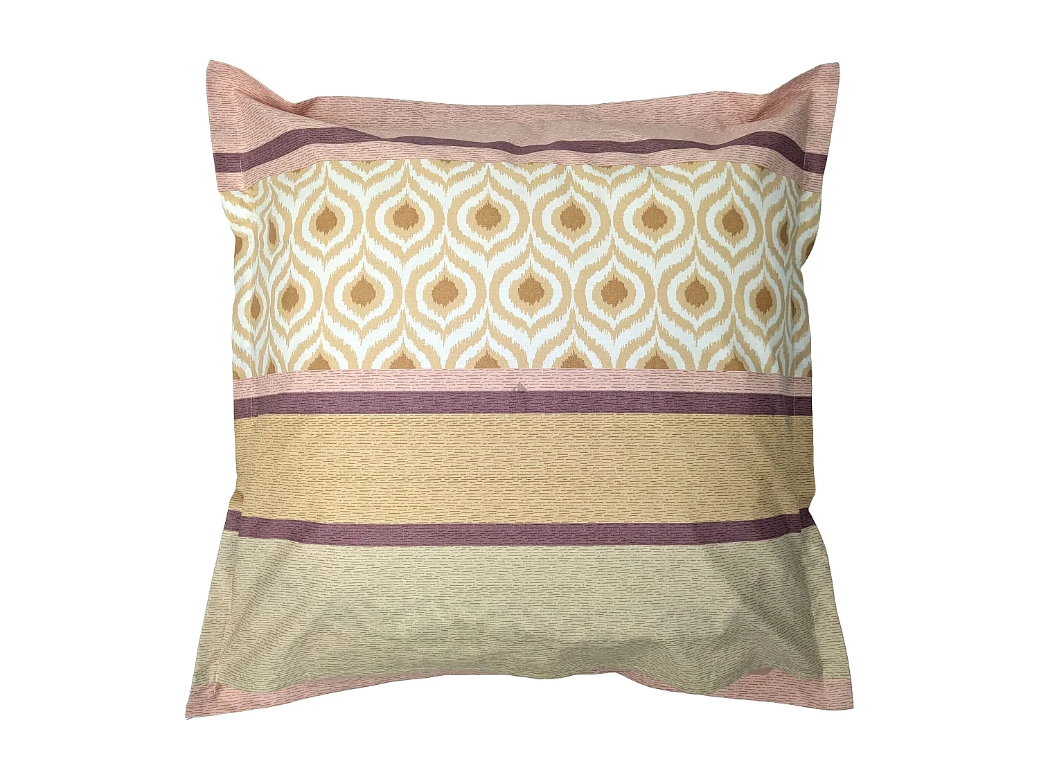 Taie d'oreiller 65x65 cm coton INOUK rose/beige