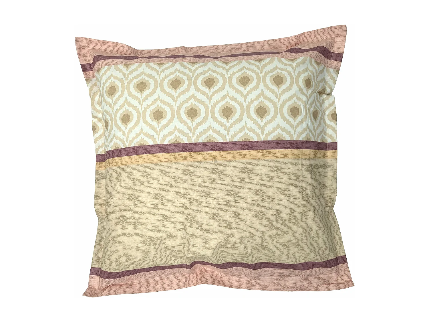 Taie d'oreiller 65x65 cm coton INOUK rose/beige