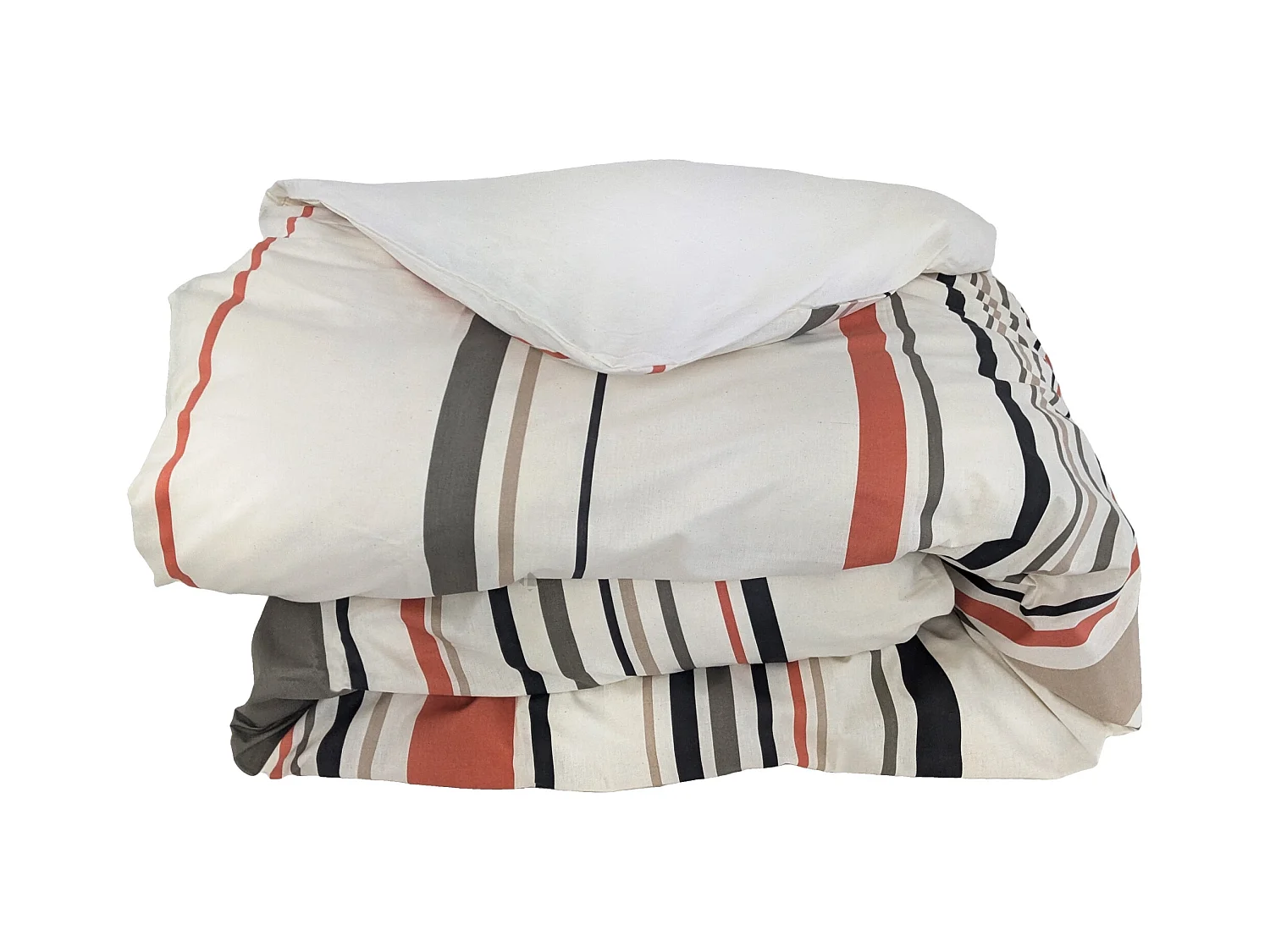 Housse de couette 260x240 cm coton HUGO beige/corail