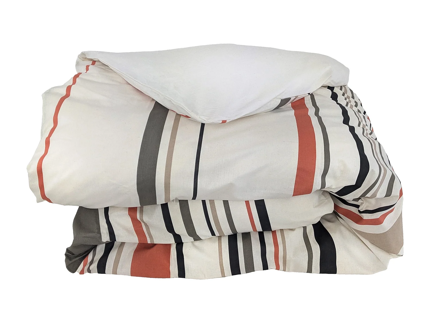 Housse de couette 260x240 cm coton HUGO beige/corail