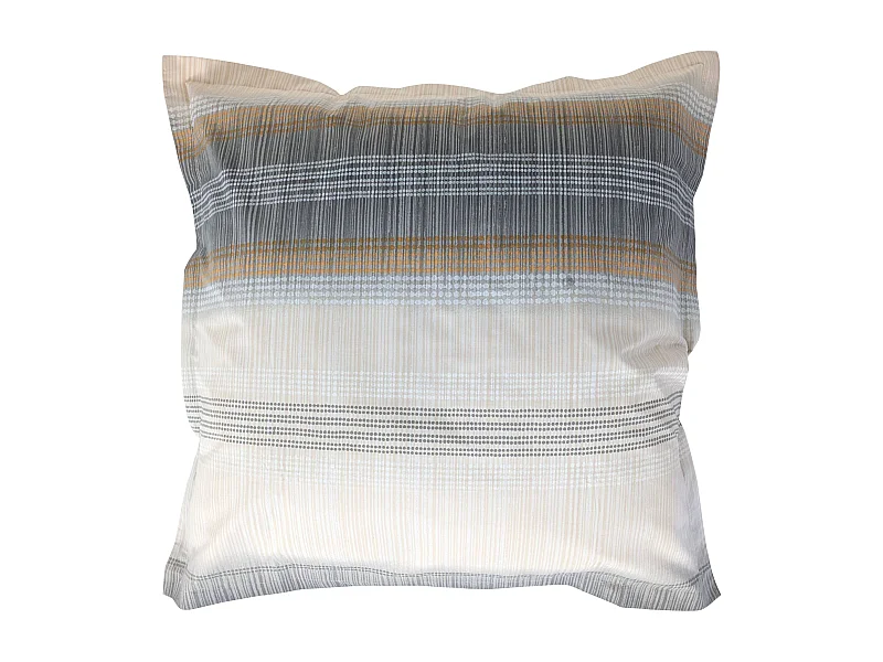 Taie d'oreiller 65x65 cm en 100% percale de coton ESTEBAN gris beige