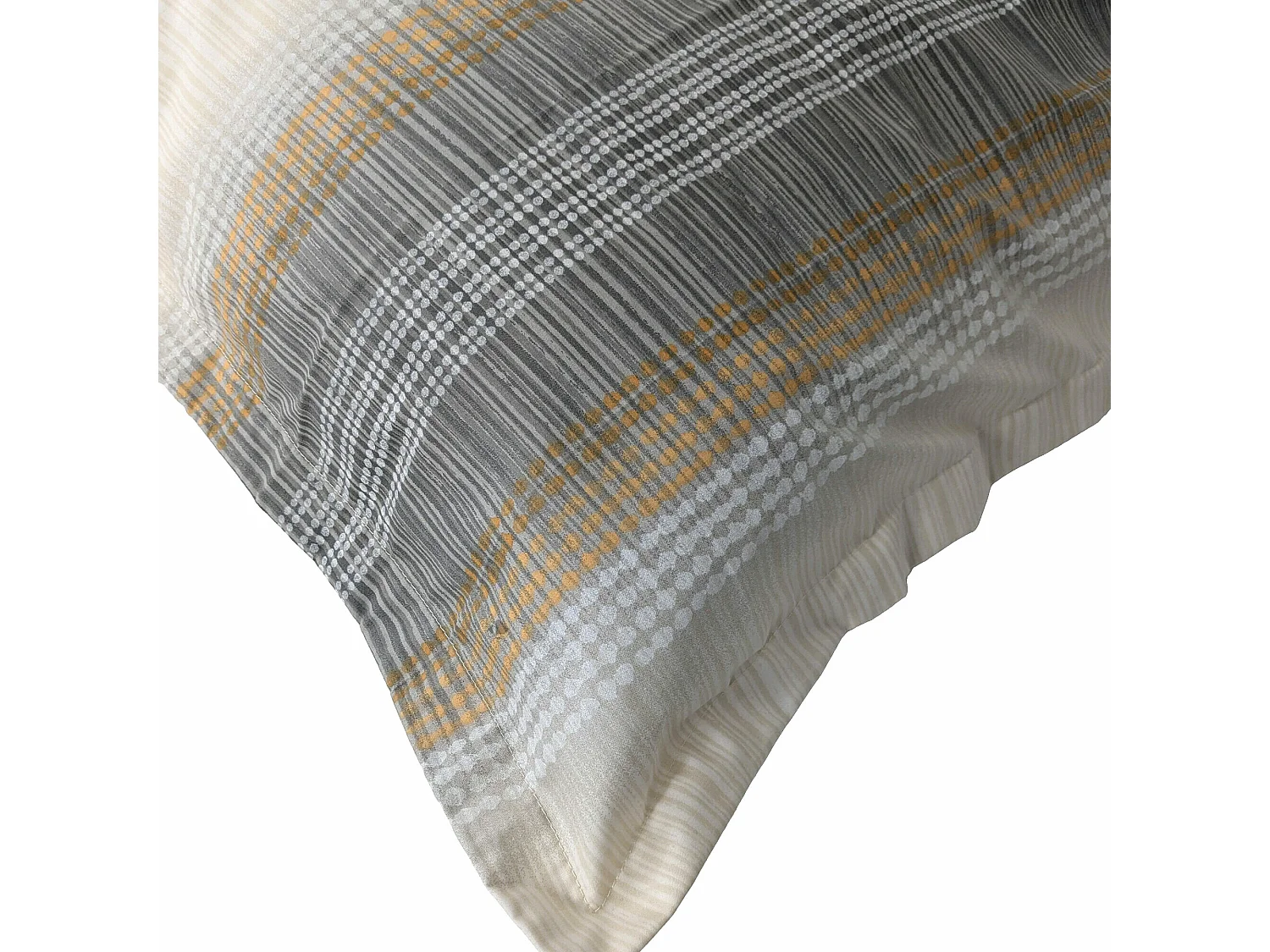 Taie d'oreiller 65x65 cm en 100% percale de coton ESTEBAN gris beige