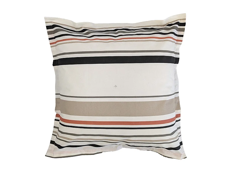 Taie d'oreiller 65x65 cm coton HUGO beige/corail